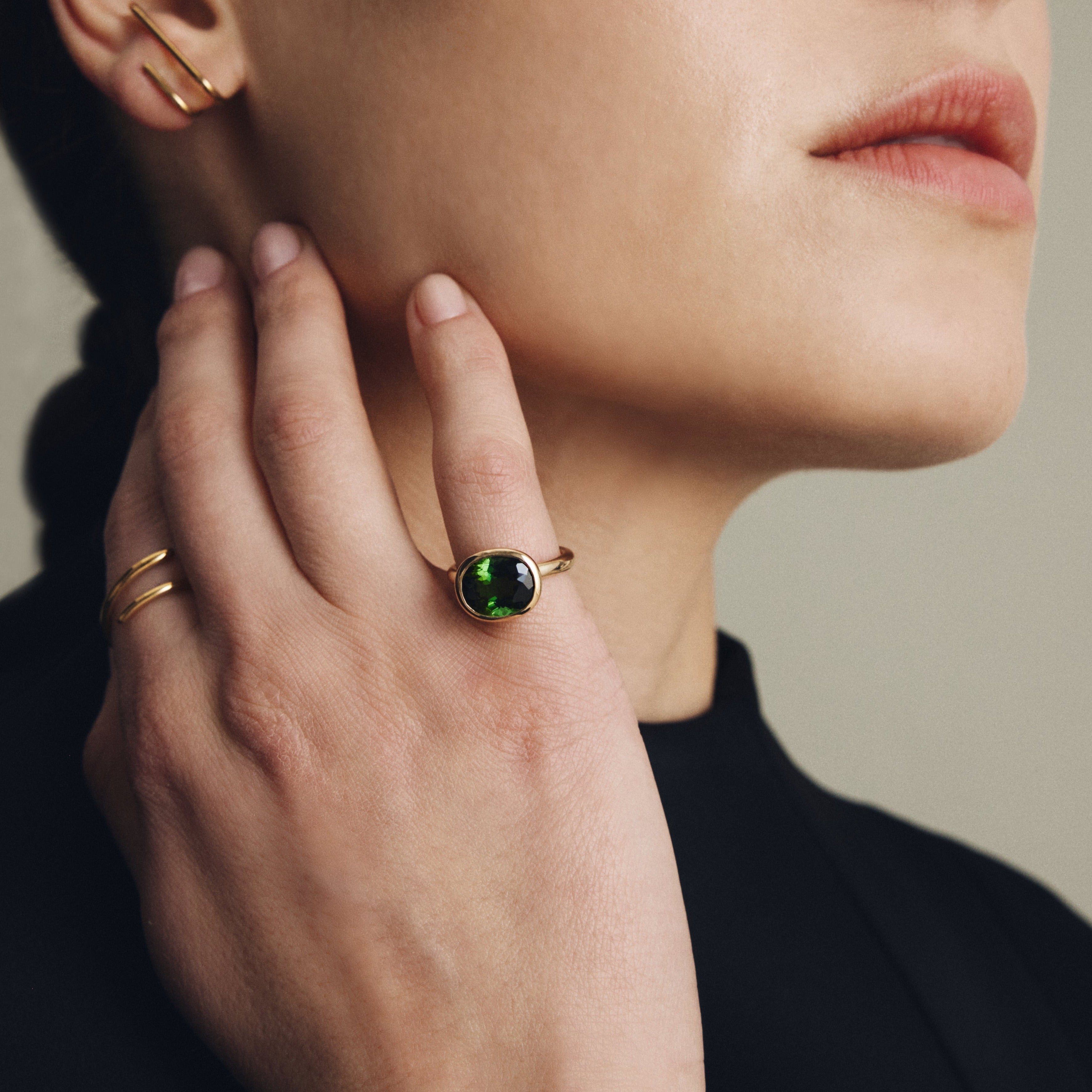 GREEN CANDY RING / WHITE